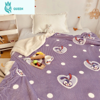 恋名媛日系小草莓羔绒毛毯冬季加厚魔法绒双层沙发盖毯学生少女心毯子