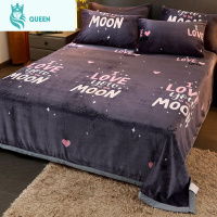 恋名媛珊瑚厚毛毯子铺床法兰绒床单双面毛绒单人被子加厚盖毯冬季午睡垫