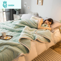 恋名媛加厚三层毛毯被子法兰绒羔绒保暖小毯子午睡毯牛奶绒冬季珊瑚绒