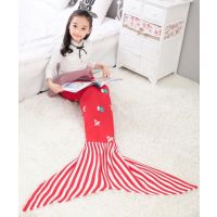 恋名媛保暖美人鱼毛毯睡袋沙发盖毯儿童针织毯子鱼尾巴空调毯生日礼物