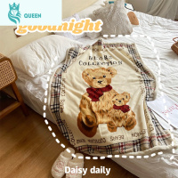 恋名媛北欧ins复古小熊毛毯双面羔绒盖毯学生儿童午睡办公室单人被子