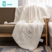 恋名媛兔兔绒加厚双层毛毯被子珊瑚绒毯子夏天法兰绒保暖小午睡毯女冬季