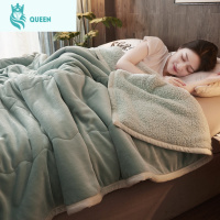 恋名媛双层加厚小毛毯办公室午睡毯单人午休被子法兰绒珊瑚绒盖毯子