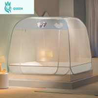 恋名媛美朵嘉免安装蒙古包蚊帐防摔儿童全封闭拉链式加密折叠1.5m1.8米2蚊帐