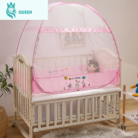 恋名媛免安装儿童蒙古包蚊帐防摔婴儿宝宝床公主风女孩粉色家用小床80cm蚊帐