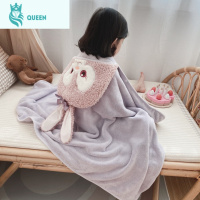 恋名媛A类棉儿童浴袍游泳浴衣毛巾料吸水速干男女童宝宝浴巾秋冬斗篷