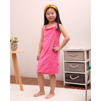 恋名媛儿童可穿裹浴巾大中小女孩子吊带浴裙浴袍公主学生棉柔软春夏款