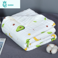 恋名媛初生牛宝宝6层纱布浴巾新生婴儿棉裹布超柔儿童洗澡巾夏季速干