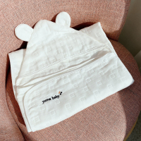 恋名媛爱予宝贝纱布超柔吸水宝宝浴巾婴儿童带帽斗篷洗澡包被可穿可裹