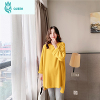 恋名媛孕妇装春装上衣洋气新款时尚款宽松孕妇t恤连衣裙春秋内搭打底裙孕妇裙