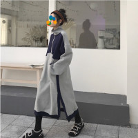 恋名媛网红款孕妇连衣裙中长款上衣棉冬装高领卫衣时尚款孕妇秋装外套孕妇裙