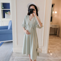 恋名媛网红孕妇夏装2021时尚夏天裙子潮辣妈个性宽松洋气夏季连衣裙外出孕妇裙