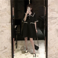 恋名媛孕妇连衣裙夏装2021时尚款网天裙子潮妈夏季宽松遮肚短袖上衣孕妇裙