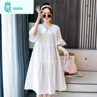 恋名媛孕妇装夏天连衣裙潮辣妈时尚套装上衣外出孕晚期裙子宽松棉长裙孕妇裙