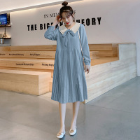 恋名媛春季孕妇裙子2020新款时尚潮妈中长款百褶裙秋冬宽松孕妇连衣裙孕妇裙