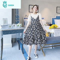 恋名媛2021韩版孕妇装夏装连衣裙中长款上衣小雏菊碎花吊带裙子套装夏季孕妇裙