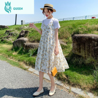 恋名媛孕妇夏装连衣裙孕妇装潮2020夏款网红外出时尚款套装洋气辣妈长裙孕妇裙