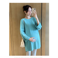 恋名媛孕妇春装早春孕妇连衣裙时尚洋气中长款两件套装宽松外出辣妈秋冬孕妇裙