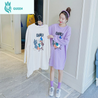 恋名媛孕妇连衣裙春秋季时尚款洋气韩版卡通印花宽松休闲孕妇装春装上衣孕妇裙