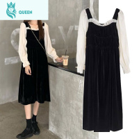 恋名媛孕妇装连衣裙子春装2021年新款长裙网红套装时尚打底衫女过年春秋孕妇裙