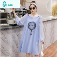 恋名媛孕妇春装连衣裙2021新款长裙子春秋款上衣中长款洋气小个子孕妇装孕妇裙