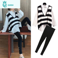 恋名媛孕妇春装套装时尚款2021外出两件套春秋上衣网红连衣裙早春打底衫孕妇裙