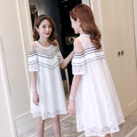 恋名媛孕妇夏装连衣裙时尚款减龄短袖上衣夏季中长款宽松孕妇装夏天裙子孕妇裙