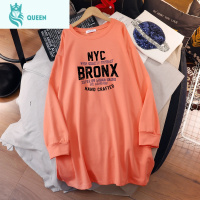 恋名媛大码宽松孕妇秋装时尚中长款上衣韩版连衣裙t恤春秋洋气遮肚卫衣孕妇裙