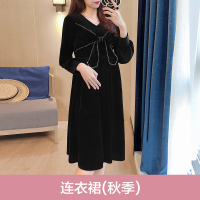 恋名媛孕妇装春秋装2021新款上衣外出时尚潮妈过年套装高级感哺乳连衣裙孕妇裙