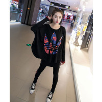 恋名媛孕妇春装套装时尚款2021春季韩版宽松蝙蝠袖潮辣妈个性外出两件套孕妇装