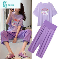 恋名媛孕妇装夏套装外出时尚款2021新款潮辣妈个性运动装网红洋气两件套孕妇套装