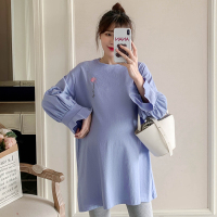 恋名媛孕妇春装套装时尚网红t恤上衣春秋长袖孕妇连衣裙2021新款孕妇裙孕妇装