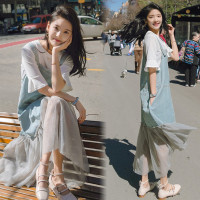 恋名媛孕妇夏装套装网红时尚款高级感夏天裙子背带牛仔裙夏季孕妇连衣裙孕妇装