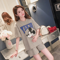 恋名媛孕妇夏装套装时尚款2021新款棉上衣外出休闲九分裤两件套夏季孕妇套装孕妇装