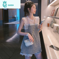 恋名媛孕妇夏装套装时尚外出韩版夏季薄款短裤休闲格子上衣网红两件套潮孕妇装