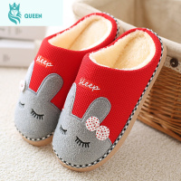恋名媛棉拖鞋女可爱家居家用室内软底防滑产后月子毛绒棉托鞋男式秋冬季孕妇鞋