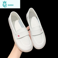 恋名媛森女玛丽珍鞋女夏季复古一字扣牛筋软底孕妇鞋圆头护士白色小皮鞋孕妇鞋