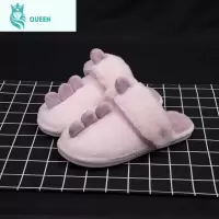 恋名媛抖音网红拖鞋女冬恐龙可爱居家室内棉拖鞋情侣一对月子保暖棉鞋男孕妇鞋