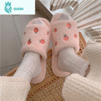 恋名媛秋冬新款室内棉拖鞋女防滑保暖月子居家用可爱少女心毛绒一字棉拖孕妇鞋