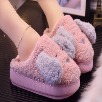 恋名媛高跟厚底棉拖鞋女2020新款秋冬季可爱卡通毛绒居家保暖卧室月子鞋孕妇鞋
