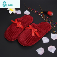 恋名媛结婚用品婚庆本命年踩小人过年穿大红结婚拖鞋新年全红月子棉拖鞋孕妇鞋