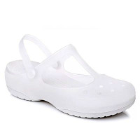 恋名媛2020护士洞洞鞋女夏季软底沙滩鞋防滑厚底孕妇拖鞋白色凉鞋果冻鞋孕妇鞋