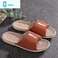 恋名媛亲子亚麻拖鞋夏季男女儿童居家居情侣软底地板凉拖鞋家用室内月子孕妇鞋
