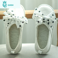 恋名媛月子新款雯祤棉布鞋风波点雪纺秋季款软底防滑透气产前产后居家鞋孕妇鞋