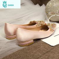 恋名媛新款中式复古婚鞋秀禾鞋女龙凤扣婚礼鞋粗跟踩堂鞋新娘红鞋孕妇鞋孕妇鞋