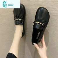 恋名媛单鞋女2021春季新款圆头平底简约百搭温柔复古通勤软皮孕妇豆豆鞋孕妇鞋