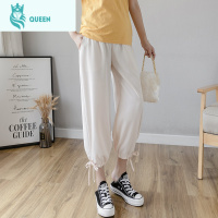 恋名媛孕妇裤夏季薄款春秋外穿时尚潮妈八分小个子150灯笼裤子夏装女7七孕妇裤子