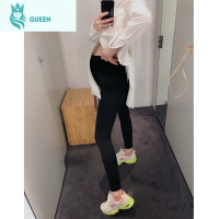 恋名媛孕妇打底裤春秋外穿薄款时尚黑色九分速干高弹塑性紧身瑜伽裤子夏孕妇裤子