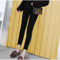 恋名媛孕妇裤子春秋薄款潮妈外穿开叉小脚铅笔裤弹力打底裤显瘦九分裤夏孕妇裤子