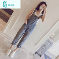 恋名媛孕妇背带裤春秋外穿孕妇裤子女早春款时尚潮妈套装牛仔裤宽松春装孕妇裤子